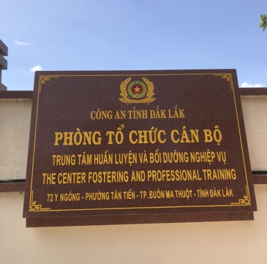 Biển hiệu đá hoa cương cho phòng Công An Tỉnh Đắk Lắk